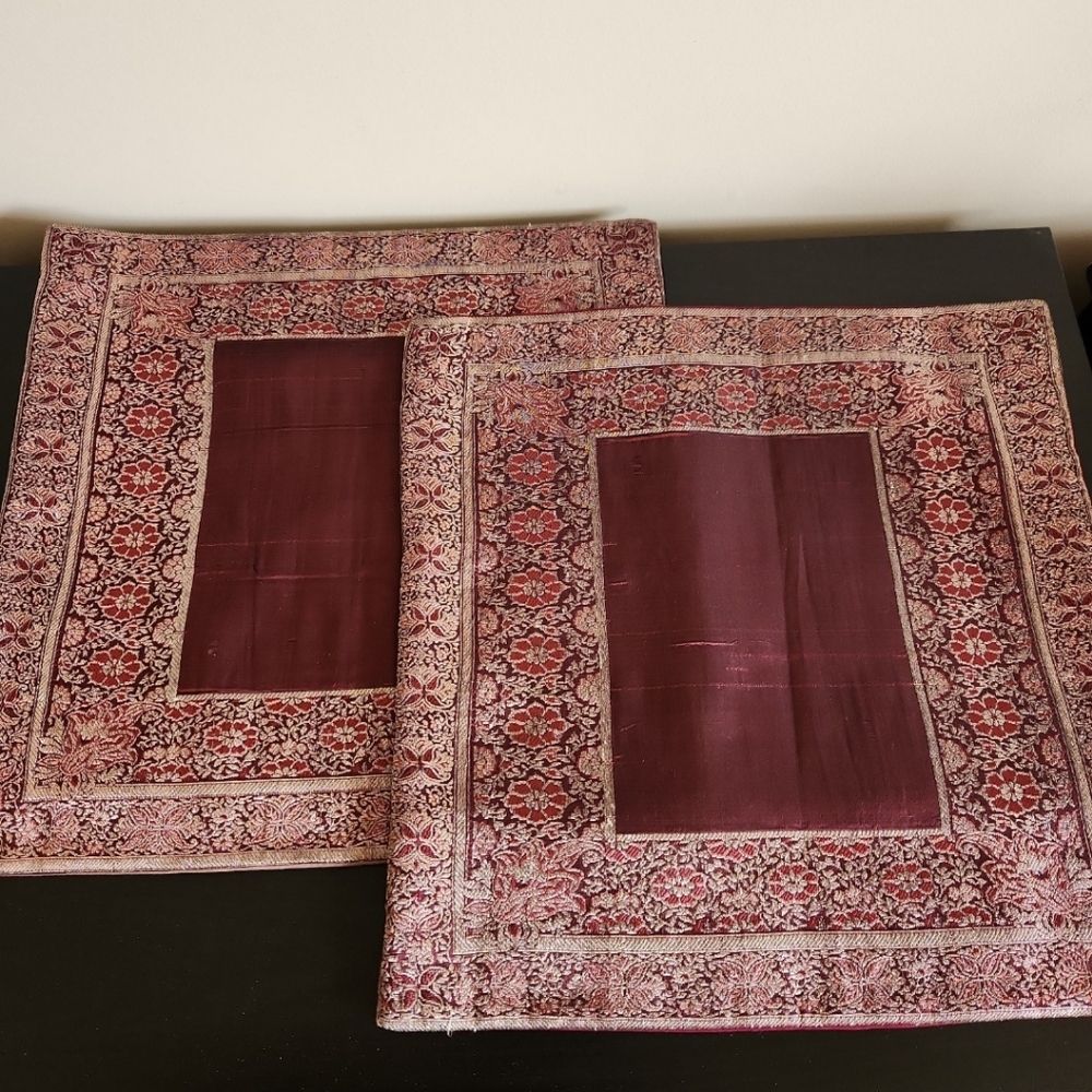 Set Of Two Indian Ethnic Cushion Covers For Home Decor, Patio.
